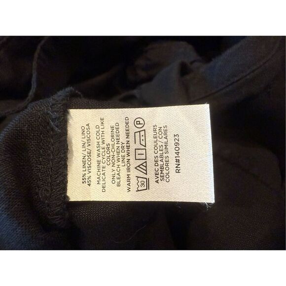 LOFT Black Linen Jumpsuit- size XL - Picture 6 of 7